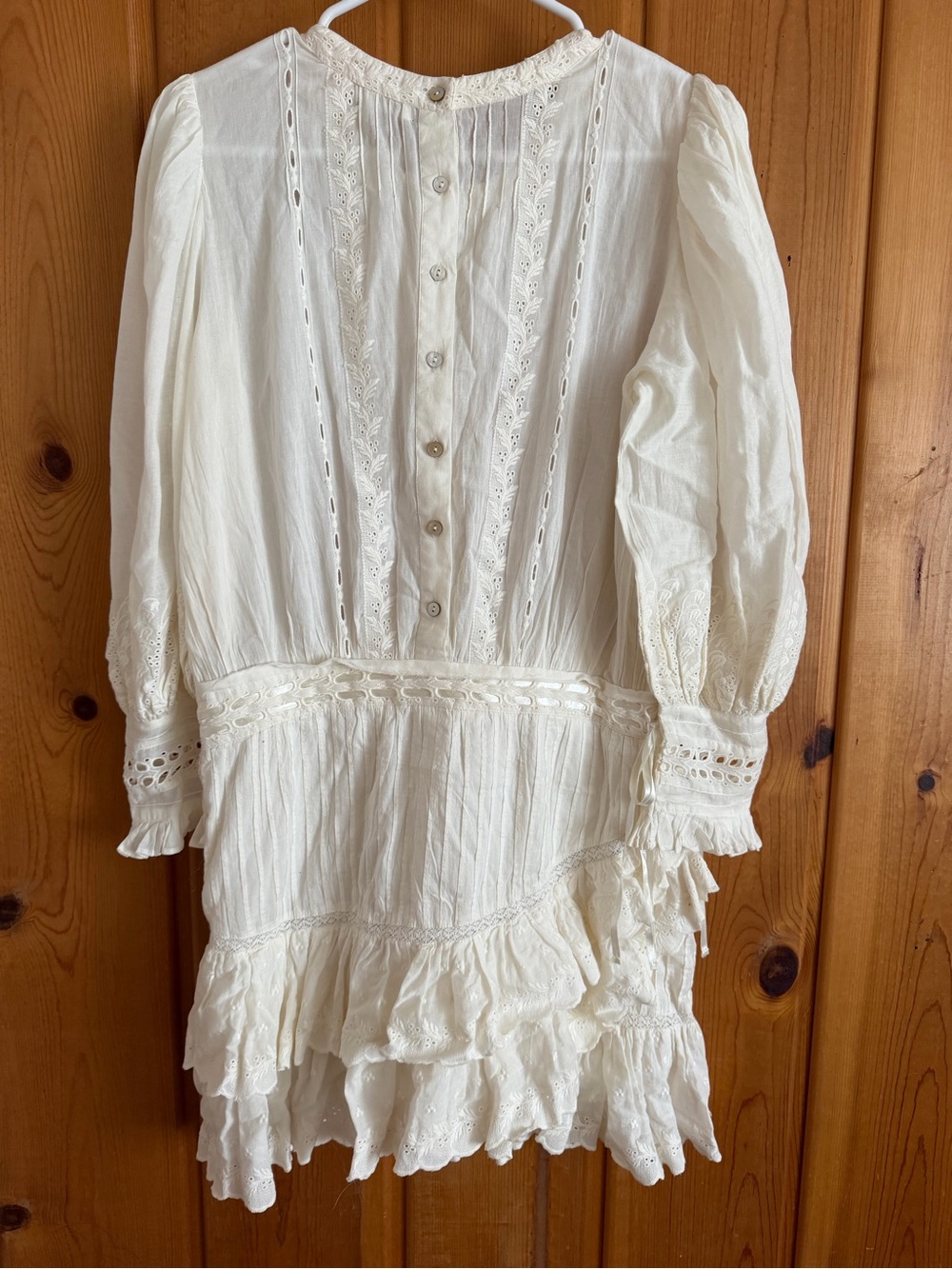 LoveShackFancy Cream Eyelet Lace Blouse